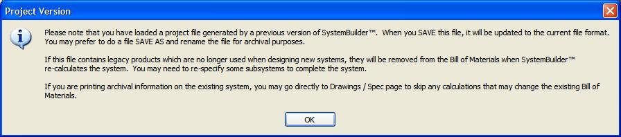 Older Versions Of Strand System Builder? Strand System Builder V4.0 will read project files generated by all previous versions.