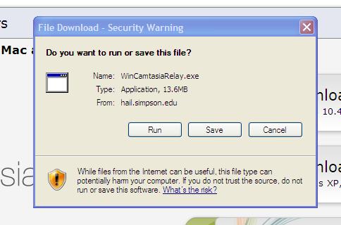 On Windows, click on Run. The software will download and install on your computer.