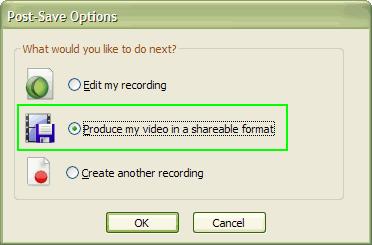 and everything sounds and looks the way you want it to before you begin recording your "real" file. Saving Your Recording 1. When you are done recording, your video will play back in a preview window.