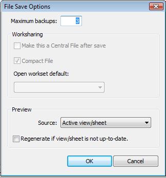 2-10 Autodesk Revit Architecture for Architects and Designers Figure 2-7 The File Save Options dialog box Tip: The Preview image acts as a thumbnail to identify a project file.