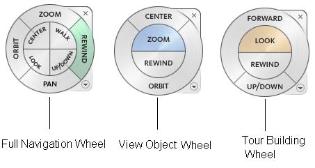 Getting Started with Revit Architecture 2-27 Figure 2-33 Appearance of Big SteeringWheels Figure 2-34 Appearance of the tooltip with the SteeringWheels tool for