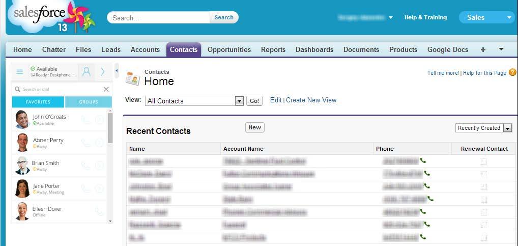 Using Salesforce Click-to-Dial The Click-to-Dial feature is active within Salesforce.