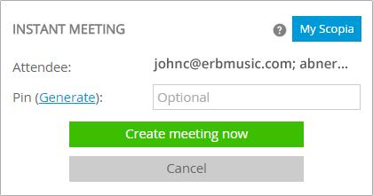 Favorites attendee an invitation through both their chat window and email.