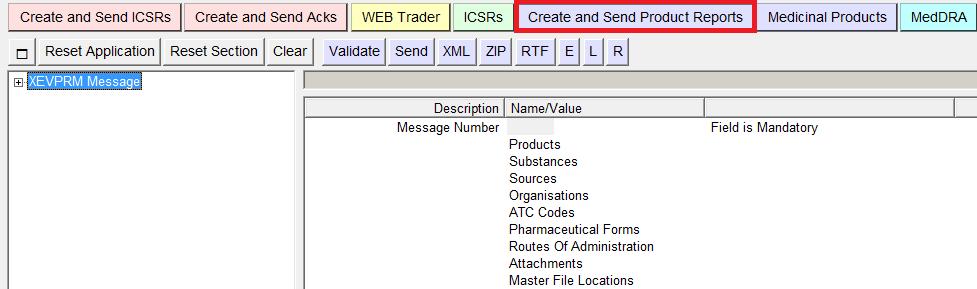 You are now logged in EVWEB the organisation ID under which you are logged in is shown in the top right corner: 2) Go to "Create and Send Product Reports" section: 3) With your mouse, click on the