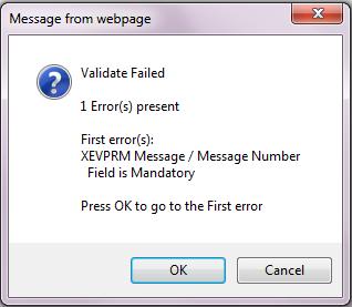 1.3. Validate and send an XEVPRM 1) Validate your XEVPRM by clicking with your mouse on the "Validate" button. New window will be displayed on your screen, showing the result of your validation.