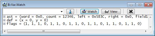 List window, drag and drop any variable you want into the Var.Watch window. - In a Data.