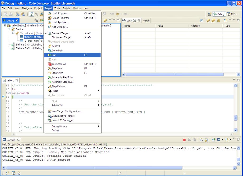 Step 7: Build and Run Additional Example Programs There are several additional example projects listed in the workspace.
