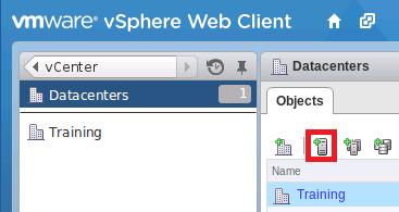 Click on the Go to vcenter icon at the top of the Web Client. 2. Click on Datacenters in the Object Navigator area. 3.