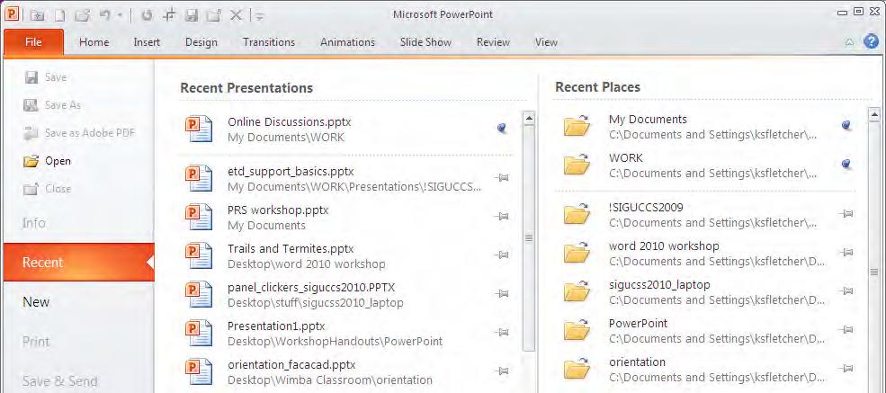 microsoft.com Open an Existing Presentation You can double click on a PowerPoint file on your computer or USB drive.