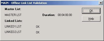 From the main menu select Events > Validate Linked List Durations, or press <F5>.