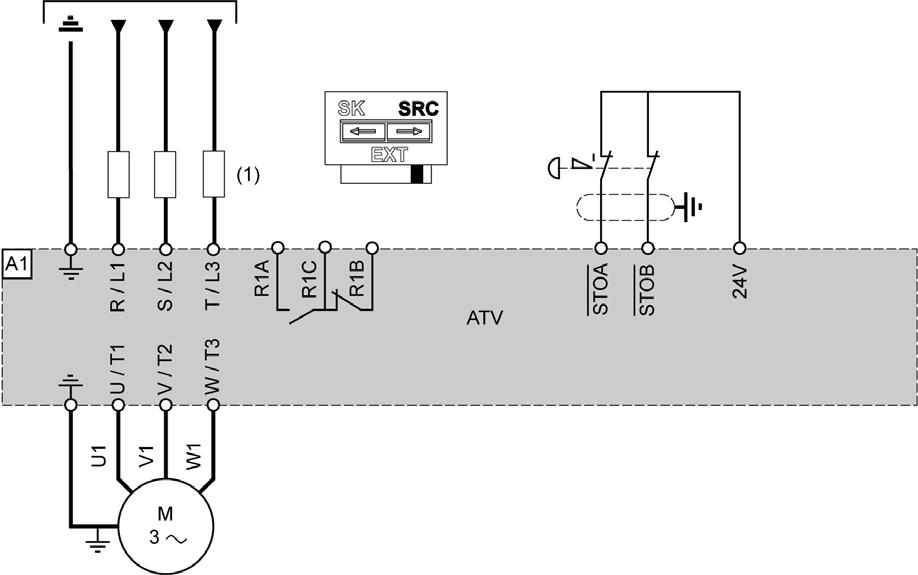 Process System SF - Case 1 Single Drive Connection Diagram This connection diagram applies for a single drive configuration according to IEC 61508