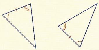 Both triangles have a right angle, the hypotenuses are equal and one pair of corresponding angles