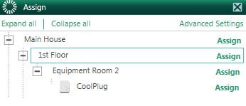 To assign the CoolPlug interface to the Palladiom thermostat, go to the design tab of the software and select controls from the drop-down menu.