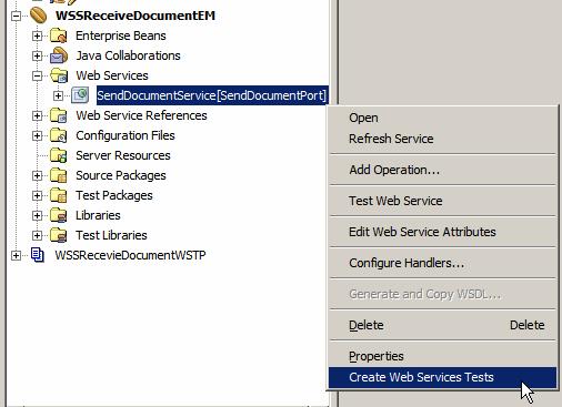 7. Test Wrapped Service Expand the Web Services node, right-click