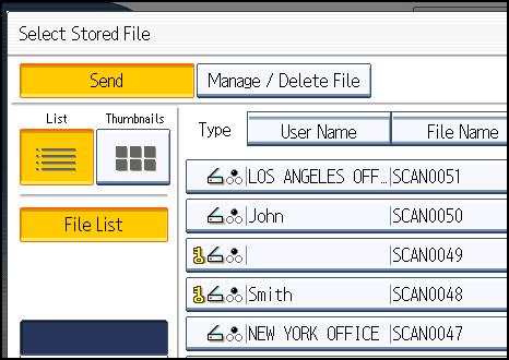 Managing Stored Files 4. Press [Change User Name]. 5. Enter a new user name. The user names shown here are names that were registered on the [Administrator Tools] tab in [System Settings].