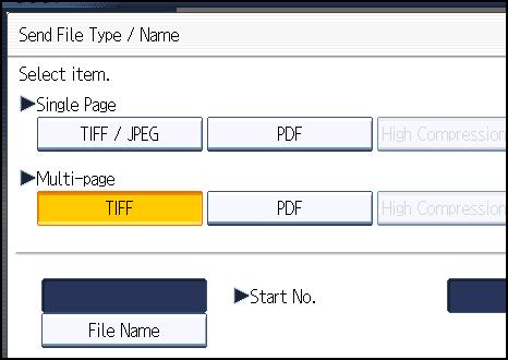 8. Various Scan Settings Multi-page files are given file names that contain the time and date of scanning. (Example: For a file scanned in multi-page TIFF at 10 ms, 15 sec., 15:30 hours on Dec.