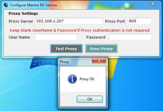 Enter Username and Password if Proxy Authentication is required otherwise