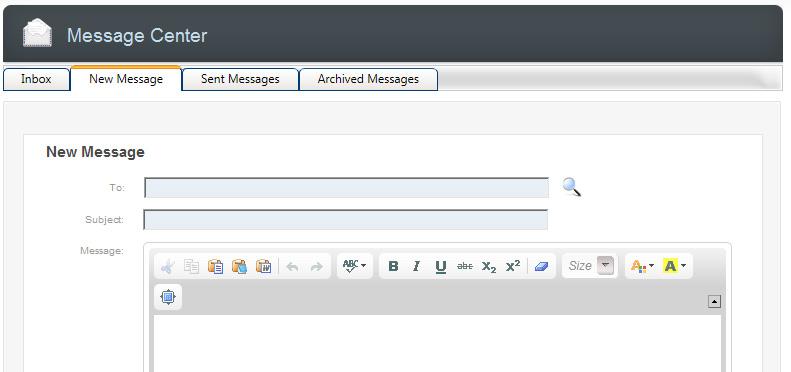 Unit Compose a Message This feature allows you to create electronic messages to send to other users. 3. To compose a message, select the New Message tab at the top of the section.