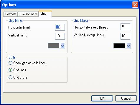 Learning the Basics 57 On the ribbon, select the Tools tab, and click the Options button. In the Options dialog, click the Grid tab. You see the Options dialog.