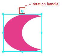 Designing Your Project To rotate a shape: 1. Click to select the shape. 2. Drag the rotation handle in the direction you want to rotate the shape.