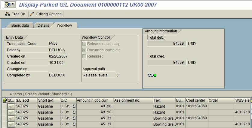 example shows a general ledger document.