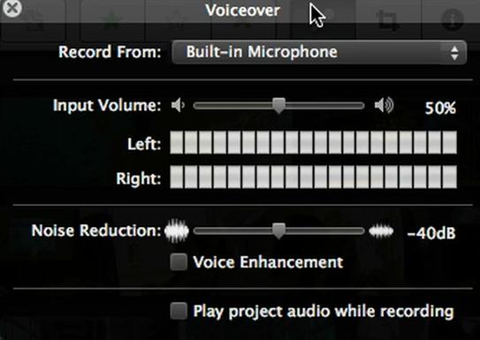 Adding Voice Over You can add our commentary to any part of your movie.