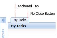 tab is an anchored tab. An anchored tab has no close button and cannot be dismissed by the user. Figure 2.