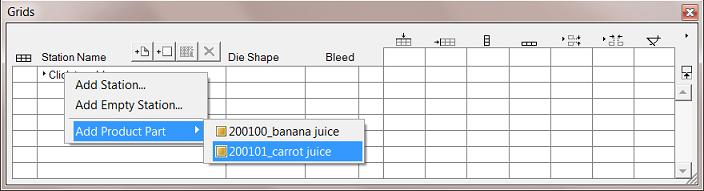 This is done in the Layout Setup dialog: When you create a Manual Layout, the dialog Place Station offers the same job and products lists as in the Open dialog, as shown above.