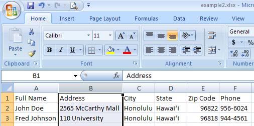 Exercise 9: Insert columns Before you can insert a column or row, you need to know how Excel inserts a column or a row. For columns, Excel inserts new column(s) to the left of the selected column(s).