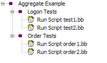 The figure below shows how an Aggregate Script appears: Aggregate items are just a special kind of Schedule Item where the scheduled script is configured to run immediately.