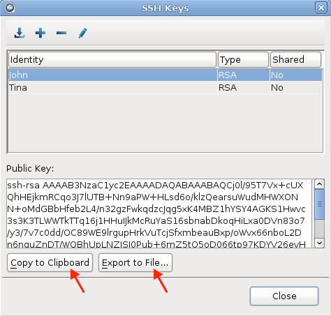 The key is automatically saved as a file named identity.pub in the following location (in the example below, the public key filename is id_rsa.pub): /home/username/.ssh/id_rsa.pub 5.