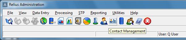Re-open Relius Administration and sign on as a standard user. You should see all eight (8) menu options: File, View, Data Entry, Processing, STP, Reporting, Utilities, and Help.