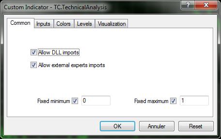 Drag and drop the Indicator to a chart and check Allow DLL imports option: You can also