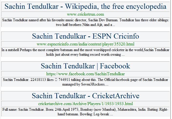 When we search for a keyword Sachin, the system searches for the metadata table for elements containing Sachin in the subject part of the triple.