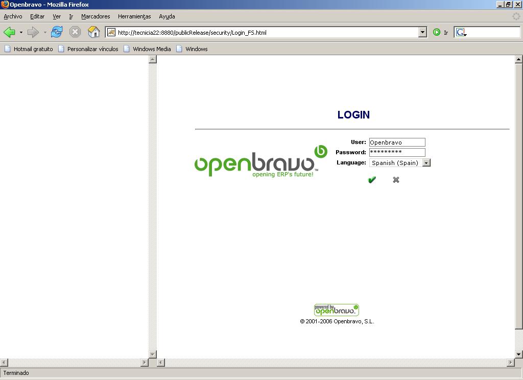 VI.Running Openbravo VI. Running Openbravo After you have installed all of the software packages, point your browser to http://@yourservername@:8080/openbravo/security/login_fs.html.