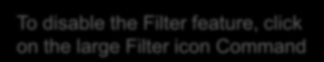 large Filter icon Command c RESULT d AutoFilter is disabled and the