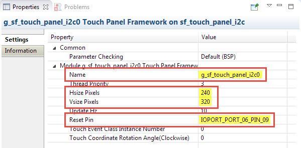 Then in the My GUI Thread Stacks add the Touch Panel & Messaging frameworks by selecting Panel Framework on sf_touch_panel_i2c.