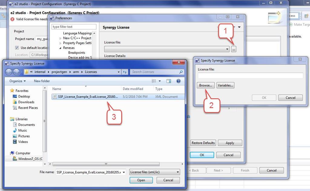 If a license has not yet been specified, click the Change license file link, then, then Browse as