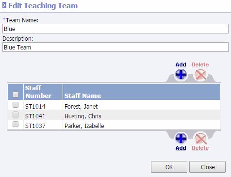 Set Up Teaching Teams G t Scheduling Setup. Select Teaching Teams frm the list and click Refresh. Click t Add a new team. *Team Name: Enter the name f the team up t 50 characters. Ex.