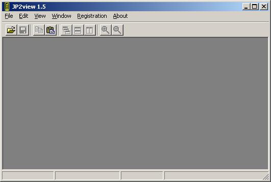 OptimiData JPEG2000 SDK 4 Sample program Figure 3: Main Window of the viewer program The Main Window offers a menu bar as well as a toolbar to control the compression and decompression parameters as