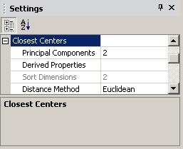 After the centers are defined, the user may select the following parameters in the Settings panel. To modify settings, enter a value or select from available options.