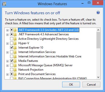 2. Click Turn Windows features on or off. 3.