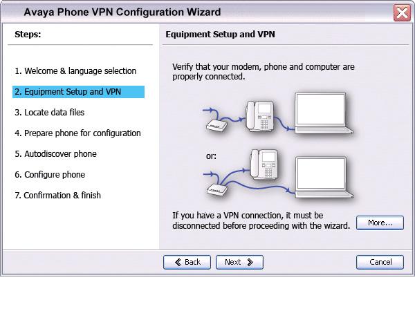Virtual Private Network The Equipment Setup and VPN window appears, as shown in Figure 12. Figure 12: Equipment Setup and VPN window 6.
