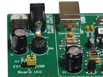 In the case of an external power supply, the EASYdsPIC4 board produces +5V using an LM7805 voltage regulator.