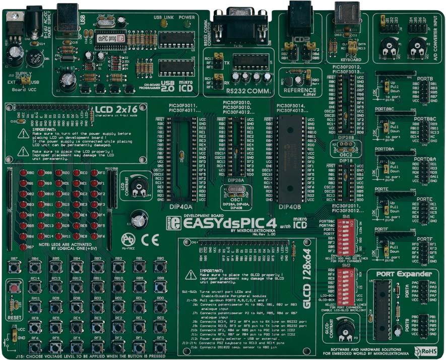 BO oc PI EasydsPIC 4 AR M S OL C With built in 68HC08 USB programmer DEV.