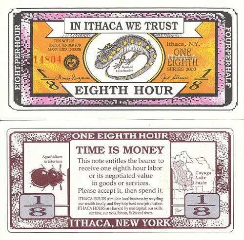 Obrázok 1. Ukážka bankovky Ithaca Hours Zdroj: http://farm9.staticflickr.com/ 1.3.