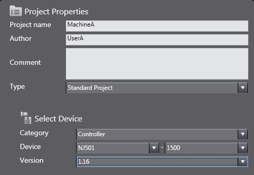 6.3.1 Creating a Base Project 1. From the Start menu, select All Programs OMRON Sysmac Studio Sysmac Studio to start the Sysmac Studio.