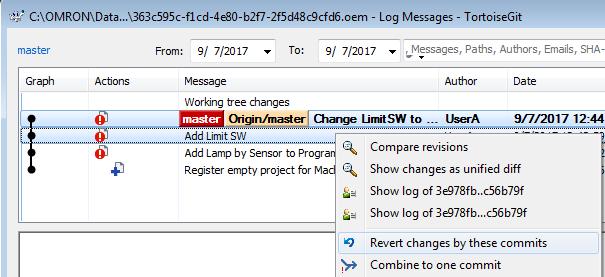 Right-click the folder icon in the Multiview Explorer and select TortoiseGit Show log from the pop-up menu. The TortoiseGit Log Messages dialog box is displayed. 2.