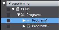 12. Next, create the program POUs. In this example, Developer A develops Program A and Developer B develops Program B. First, Developer A creates the both program POUs in advance. 13.