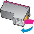 b. Remove plastic tape using the pull tab. c. Slide the new cartridge in the slot and close the latch until it clicks. 4.